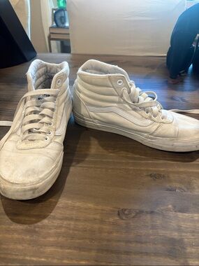 Vans White High-Top Canvas Sneakers